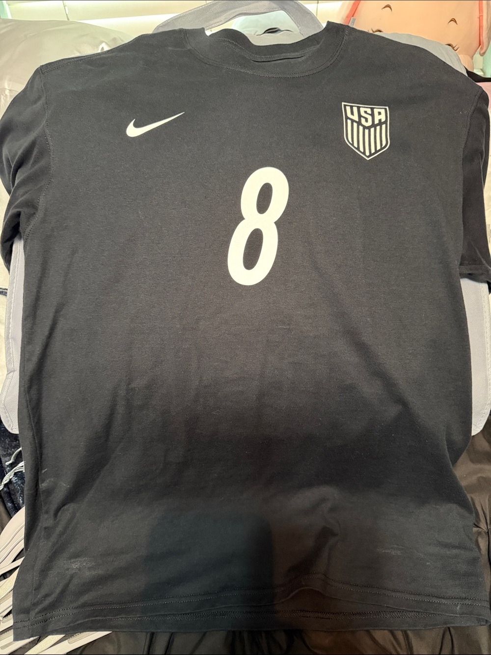 Nike Black USA Soccer Jersey with White #8